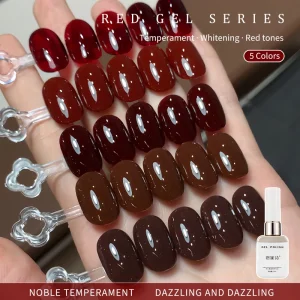 Deep Red Brown Coffee Series Nail Polish Gel Instantly Leveling Caramel Color Nail Gel Polish