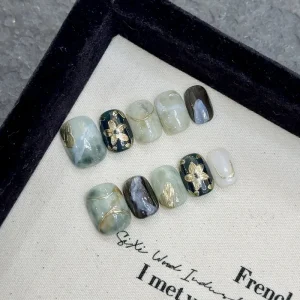 Design #2069 Custom Design 100% Handmade Nails Short Nails 3D Handpainted Artificial Fingernails False Nail Art