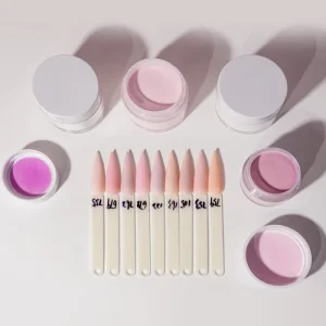 Designed Cover Labels Natural Formula Sparkly Glitter Nude Clear Nail Acrylic Dip Powder
