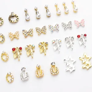 Designed Nails Alloy Butterfly Pearls Decoration Loose 3D Nail Art Charms for Other Nail Supplies