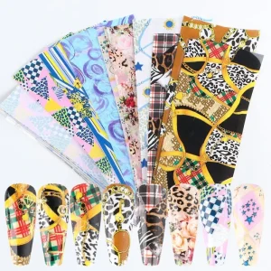 Designer Nail Foil European Designs Beautiful Nail Foil Galaxy Design Animal Pattern Lace Style Transfer Nail Foil Stickers