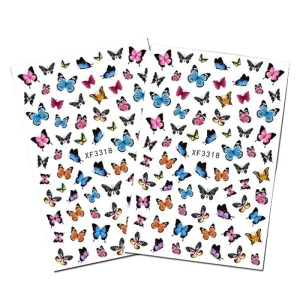 Designers Stickers Fashionable Holographic DIY Colorful Nail Stickers Decals Butterfly 3D Nail Sticker
