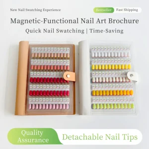Detachable Acrylic Magnetic Nail Art Display Board 120 180 240 Colors Custom Nail Art Showcase Booklet for Nail Gel Tips