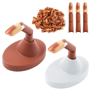 Detachable Acrylic & Silicone Nail Tips for Beginners Mechanical Practice Moving Finger Strap Base