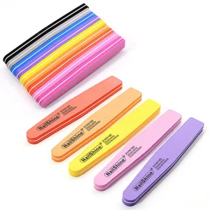 Diamond Shape Nail Sponge Buffer 10pcs Set 100 180 Grit Double Sided Washable Nail Files for Nail Care