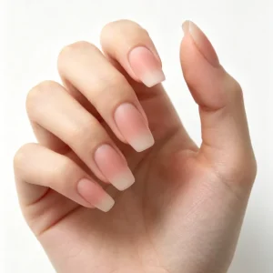 Dihang Blush Nude Gradient Matte Long Coffin Press on Nails