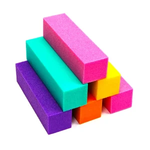 Disposable 4-Sided Nail Buffer Block Double 80/80 Nail File Dual Emery Plastic Sponge Material Private Label Home Use