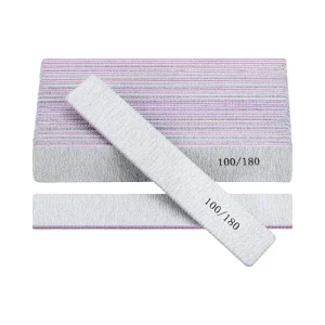 Disposable Acrylic Double Sided Half Moon Nail Buffer 100 180 Professional Printed Logo Manicure Nail File