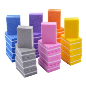 Disposable Nail Buffers Mini Nail Buffer Block Square Double Sided Sponge Nail Buffer