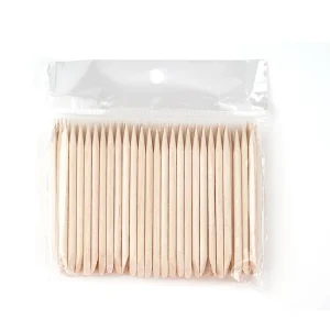 Double Ended Pointed and Shaped Orange Wood Nail Sticks Cuticle Removal Manicure Pusher Tools 11.4cm 50 Pcs