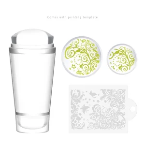 Double Heads Transparent Nail Stamper Scraper Set Silicone Polish Printing Nail Art Stamp Stamping Tools