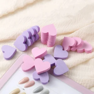 Double Side 20 Pcs bag Heart shaped Salon Professional Mini Nail File Sponge Nail Art Buffer Manicure Tool