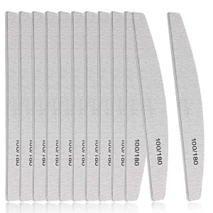Double Side Disposable Nail Buffer Nail Art Half Moon Manufacturer Sponge Manicure Nail File 100 180