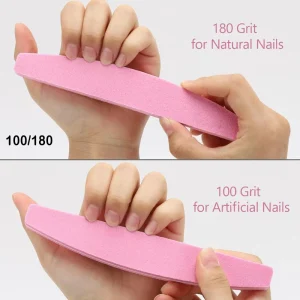 Double Sided Custom Logo Straight Pattern Pink Zebra Professional Nail File Sponge Buffer 180 Grit