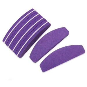 Double Sided Emery Manicure File Half Moon Boat Boomerang Shape 100 180 Grit Nail File with Custom Logo