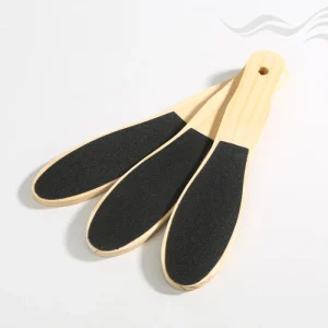 Double Sided Foot Scrubber Pedicure Tool Dead Skin Callus Remover Heel Scraper Black Wooden Handle Exfoliating Foot Rasp File