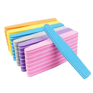 Double Sided Nail Buffers Files pink Purple Sponge Nail Polish Sandpaper Manicure Tool Supplier