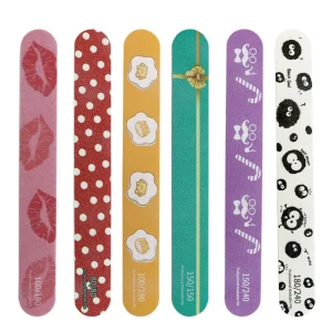 Double Sided Nail File & Sponge Buffer with Cute Retro Pattern High Quality 10x Sharper Wear Resistant No Sand Shedding