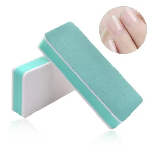 Double sided Nail Buffer Green Sponge Nail Polish Sanding Buffer Strips Nail File Manicure Tools
