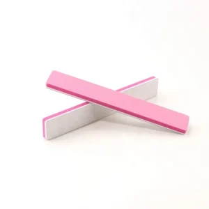 Dual Purpose Rectangle Square Shape Nail File Buffer 80 100 150 180 240 Grit One Side Nail File Another Side Pink Sponge Board