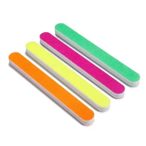 Dual Sided 7″ Nail Buffer Fluorescent Colour Yellow Orange Green Purple Pink Sponge File 100 150 180 240 Grit Buffer for Nails