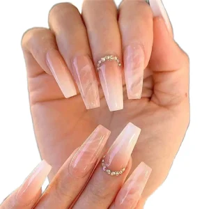 Durable ABS Press on Nails 24Pcs Handmade French Style Fake Nails Custom Private Label