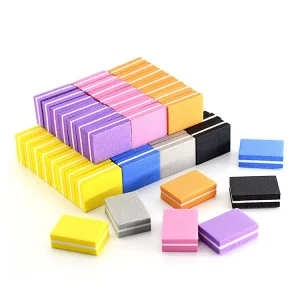 Durable Double Sided Nail Buffers Blocks 100 180 Grit Polish Hard Nails and Toenails 50pcs bag Washable Mini Square Nail Files