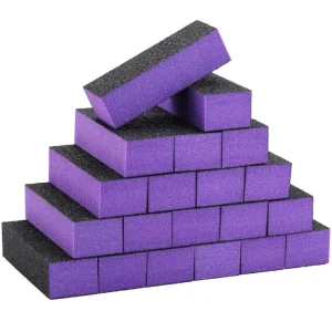 Durable Sponge Sandpaper Nail Buffer Sanding Block Polisher Buffing File 100/180 Grit 3 Sides Pedicure Manicure