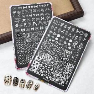Durable Stainless Steel Nail Art Printing Transfer Plate Easy DIY Manicure Art Nail Stamping Plate Transfer Tool