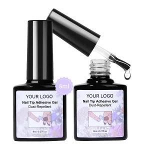 Dust Repellent Nail Tip Adhesive Gel Upgraded Formula Strong Adhesion UV LED Nail Glue for Press on Nails