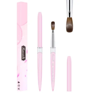 ESUNG Custom Box Pack Pink Metal Professional Crimped Nail Brush Personalized Kolinsky Hair Acrylic Nail Brushes