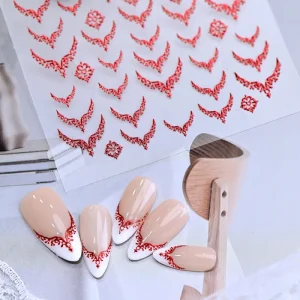 Easy Apply Vintage Foil Stamping V Shape French Style Nail Art Stickers for Nail DIY