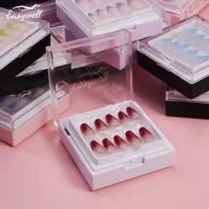Easywell Custom Acrylic Soft Gel Nails With Acrylic Packing Box High Quality Nail Stickers Press On Nails Handmade