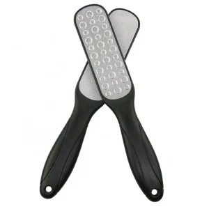 Eco Friendly Double Side Stainless Steel Dead Skin Remove Tool Foot File Rasp Callus Remover With Plastic Handle in Stock
