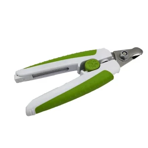 Eco Friendly Green and Pink Stainless Steel Durable Safe Toe Cut Dog Cat Pet Nail Clippers with File for Grooming