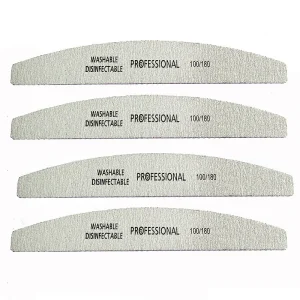 Eco Friendly Half Moon Shapes Mini Finger File Nail Disposable Customized Printed Logo Manicure Nail File 100 180 Professional