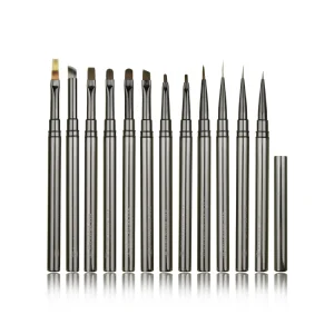 Eco-Friendly Nail Art Brushes Nylon Hair Nail Gel Brush Metal Nail Brush