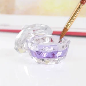 Eco friendly Finger Nail Glassware Manicure Care Tools Colorful AB Color Crystal Cup Nail Art Dappen Dish for Acrylic Liquid
