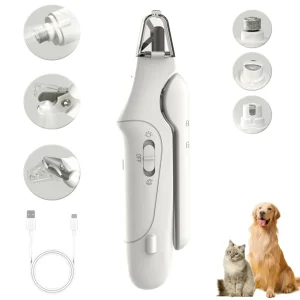 Electric Smart Multi function Two in one Pet Nail Clippers & Grinder for Dogs and Cats with ABS Material