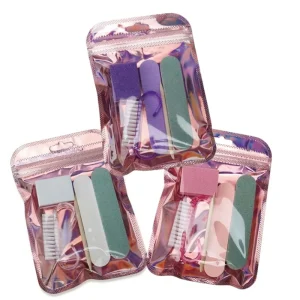 Elegant Packaging Nail Art Set 5pcs set Include Nail File Buffer Nail Pusher Cuticle and Nail Brush Professional Manicure Set