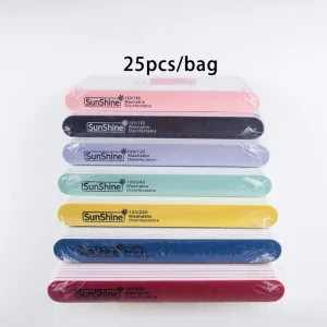 Emery Board Nail Buffer Straight Shape100 180 Double Side Nail Tools Set Zebra File Nail File