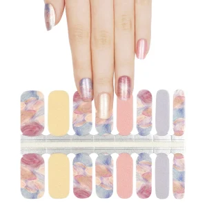 European American 2D French Art Nail Stickers Decals Pearl Design Diamond Metallic Nail Wraps