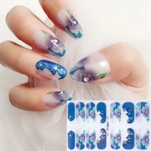 European Style Gold Foil 3D Diamond Engraved Nail Art Stickers Colorful DIY Manicure Decals Complete Set Butterfly Nail Stickers