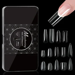 European and American ABS French Style Square Nails Set Transparent Armor Sheets Traceless Box Nail Tips