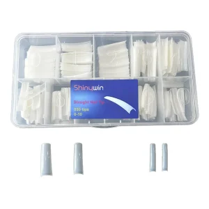 Extra Long Straight Nail Tips French Salon Square Design Flexible Thin Form for Finger Application