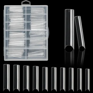 Extra Long XXL Corved Straight Square Clear Simple Nail Plate 200pcs box French ABS Acrylic False Nail Nail Supplies