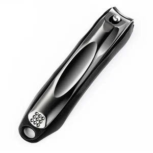 FOCSTAR Custom Logo Large Nail Clippers Thick Cuticle Nail Cutters Anti Splash Zinc Alloy Black Champagne Gold Fingers