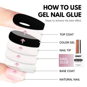 FZANEST 15ml HEMA TPO FREE Nail Glue Gel for Nail Tips Long Lasting Extension Glue Press on Nails Polish Salon Art DIY at Home