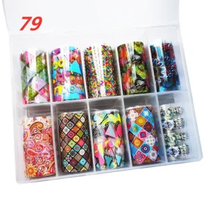 Factory 10 Colors 4*100cm Nail Art Foil Nail Art Sticker Nail Foil