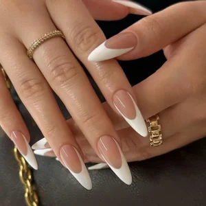 Factory 24pcs Long Oval French Press on Nails Reusable Artificial Nails with Glue Custom Logo Luxury Fingernail Set